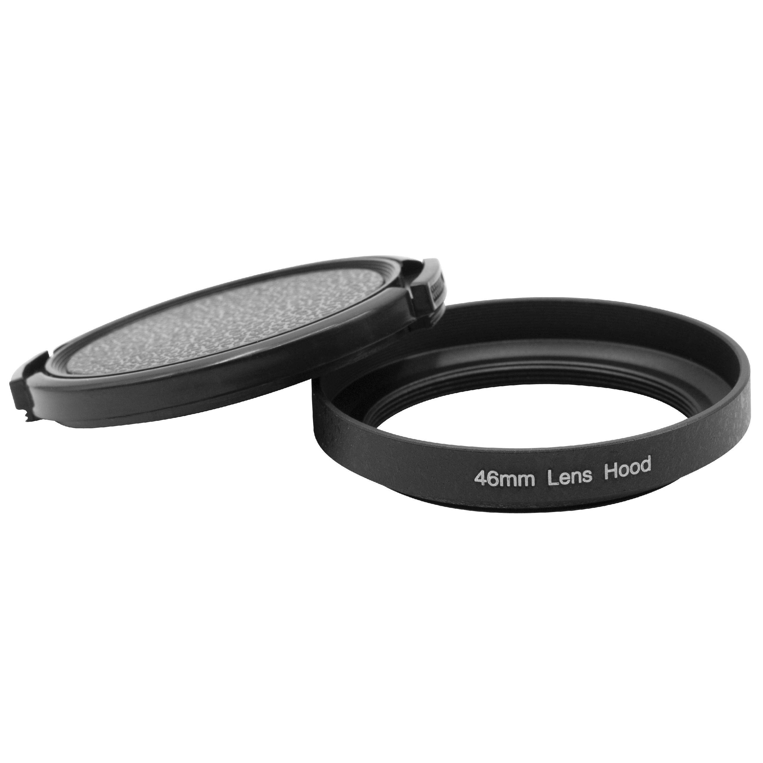 vhbw Gegenlichtblende kompatibel mit Panasonic Lumix G | G1, GF1, GH1 46mm Objektiv, Schwarz, Metall, Rund, 5,7 cm-2