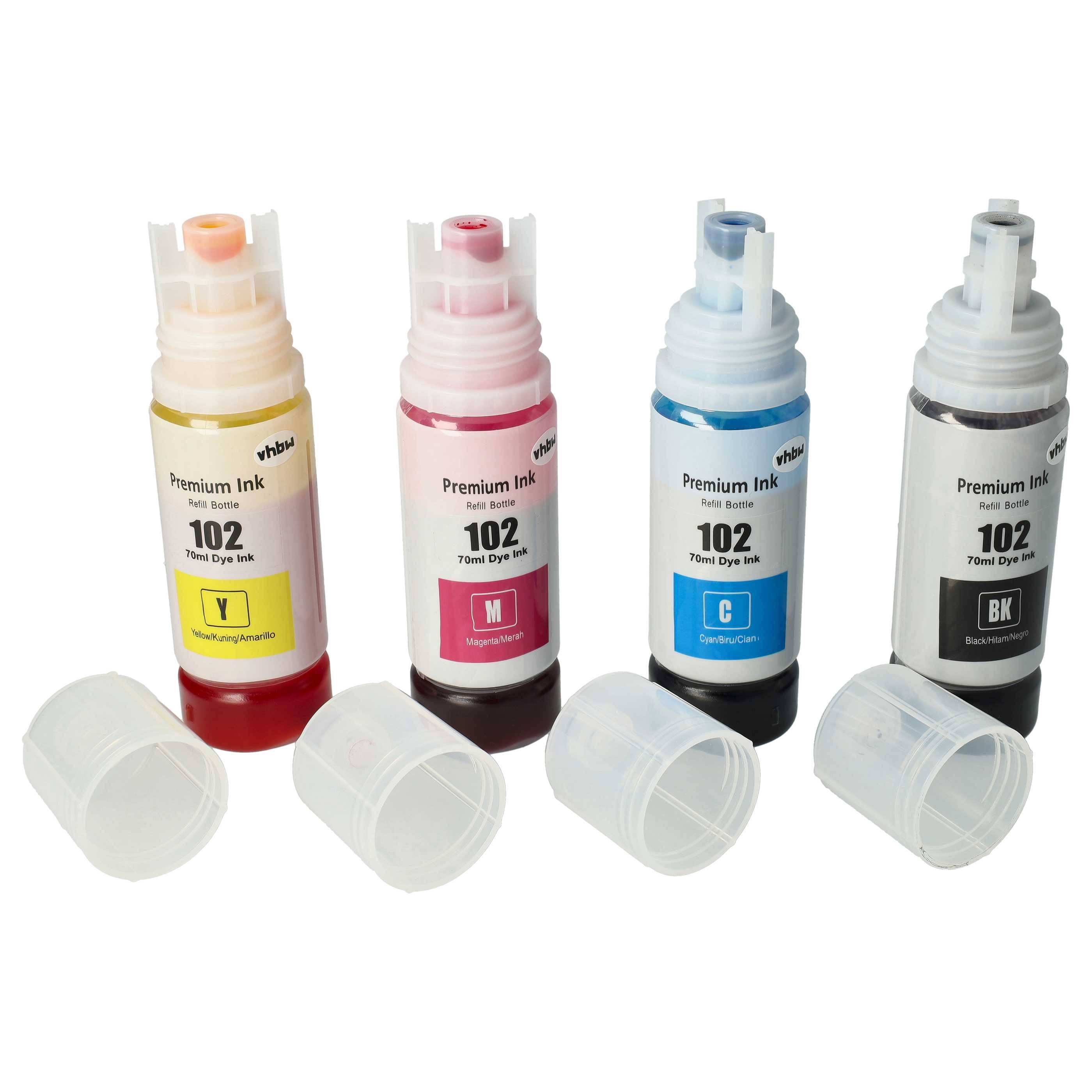 vhbw 4x Nachfülltinte kompatibel mit Canon Pixma G4510 | G4511 Drucker - Refillset Dye Cyan, Dye Magenta, Dye Schwarz-0