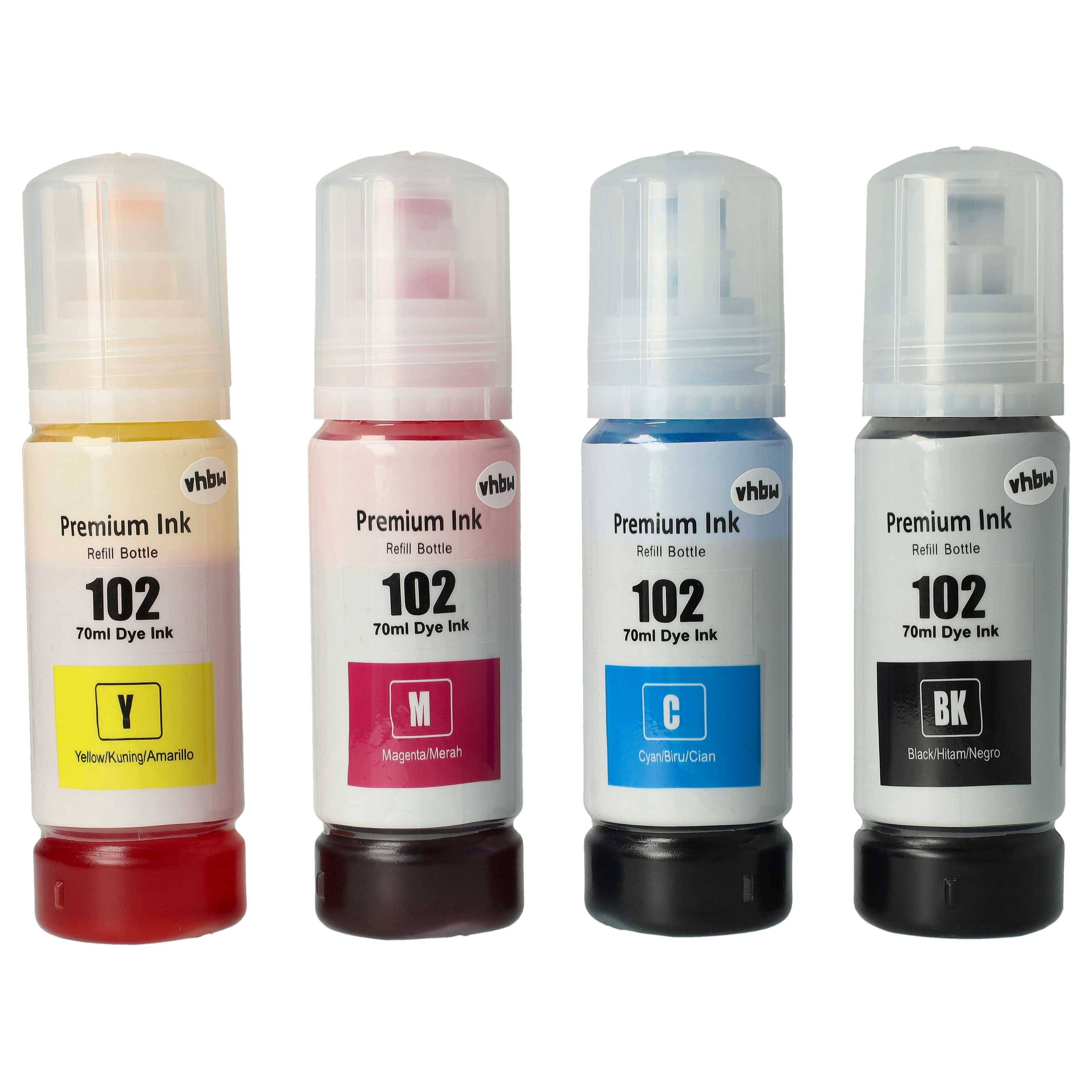 vhbw 4x Nachfülltinte kompatibel mit Canon Pixma G4510 | G4511 Drucker - Refillset Dye Cyan, Dye Magenta, Dye Schwarz-2