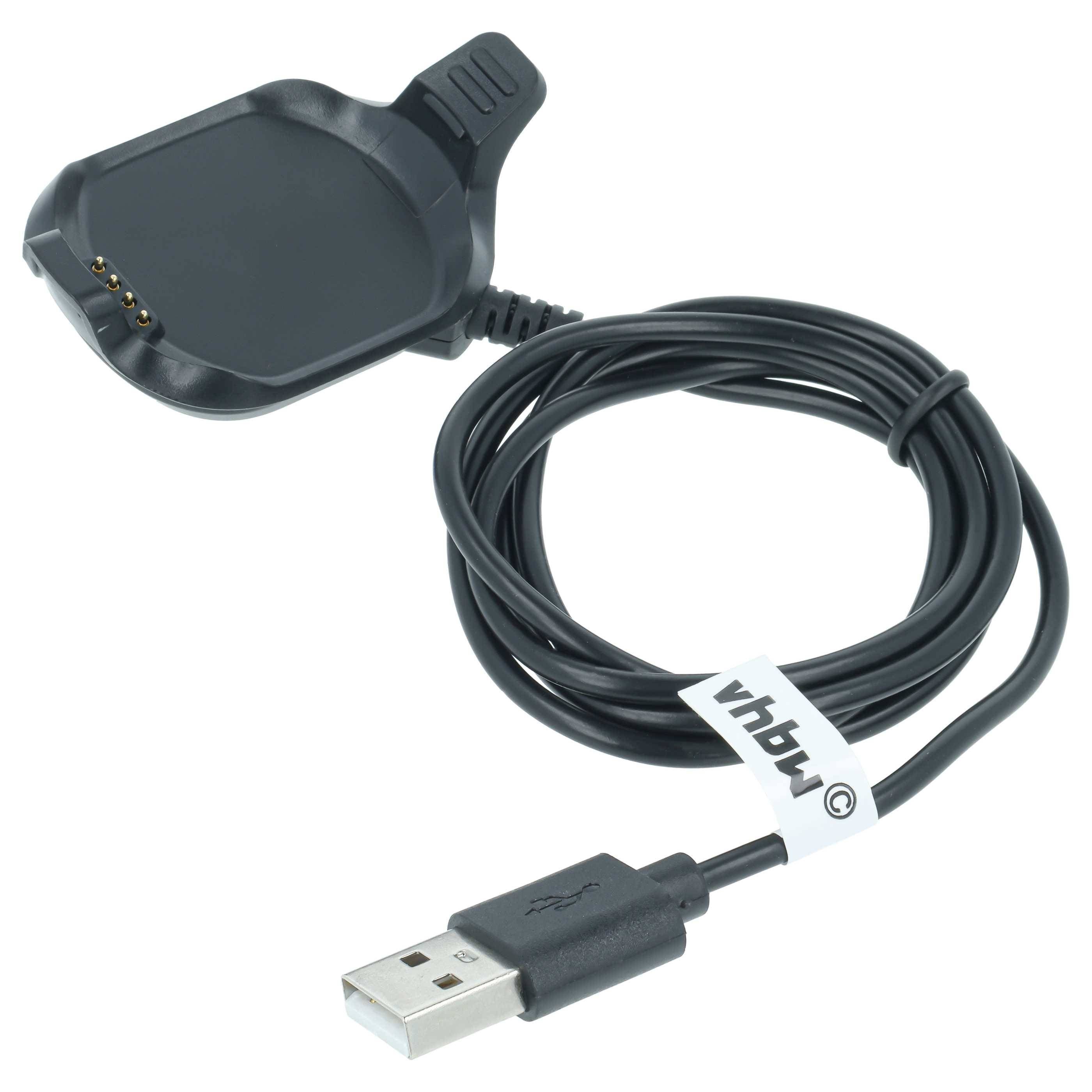 vhbw USB Ladekabel kompatibel mit Garmin Approach S5 | S6 Smartwatch Fitnesstracker - Dockingstation Schwarz, 95 cm-0