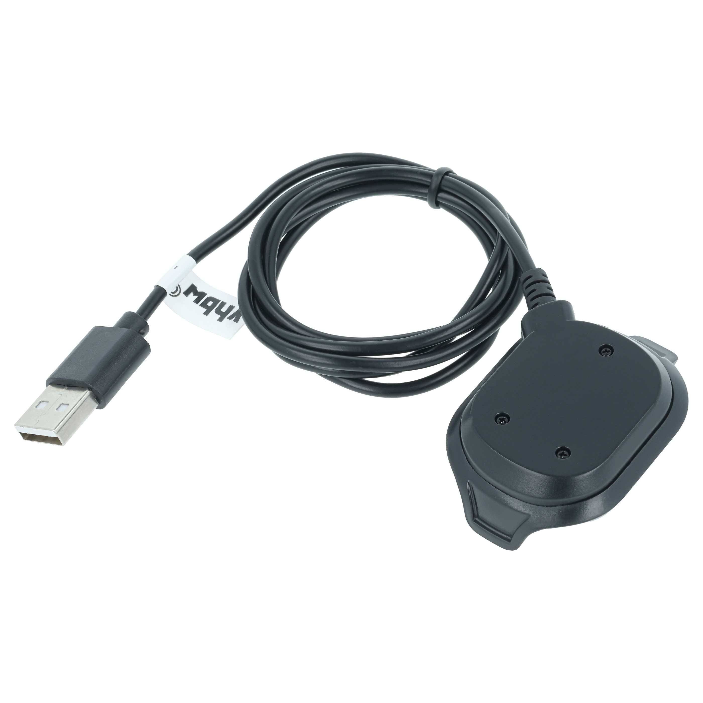 vhbw USB Ladekabel kompatibel mit Garmin Approach S5 | S6 Smartwatch Fitnesstracker - Dockingstation Schwarz, 95 cm-1