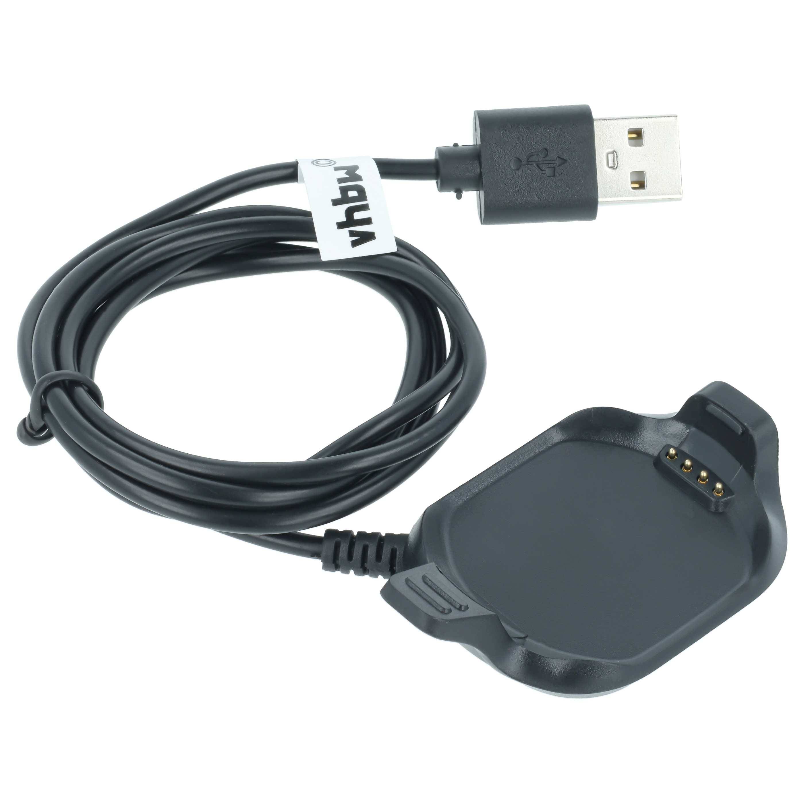 vhbw USB Ladekabel kompatibel mit Garmin Approach S5 | S6 Smartwatch Fitnesstracker - Dockingstation Schwarz, 95 cm-2