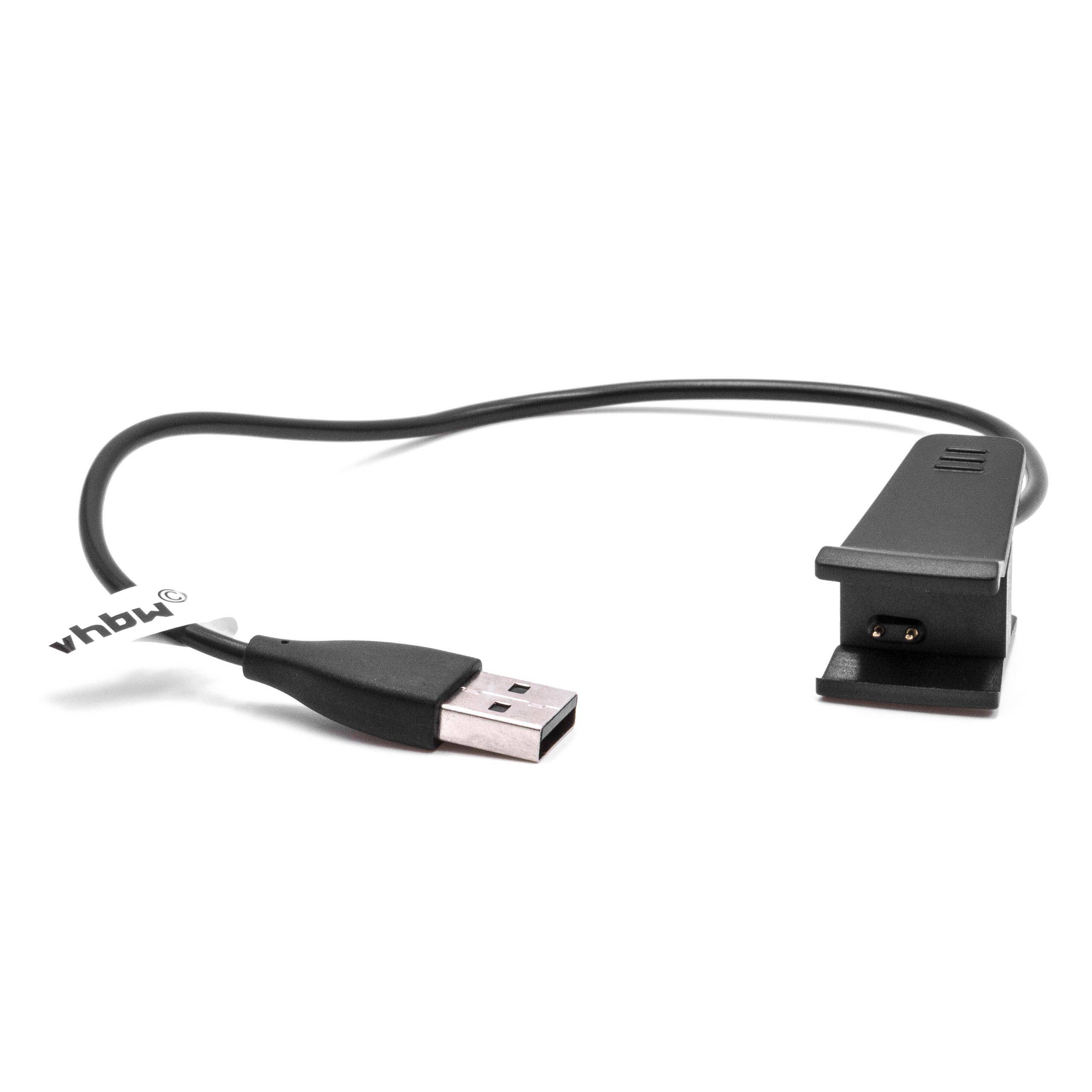vhbw USB Ladekabel kompatibel mit Fitbit Ace | Alta Smartwatch, Fitnesstracker - Ladestation Schwarz, 25 cm-0