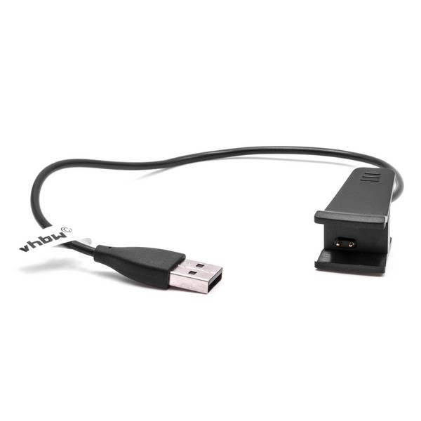 vhbw USB Ladekabel kompatibel mit Fitbit Ace | Alta Smartwatch, Fitnesstracker - Ladestation Schwarz, 25 cm