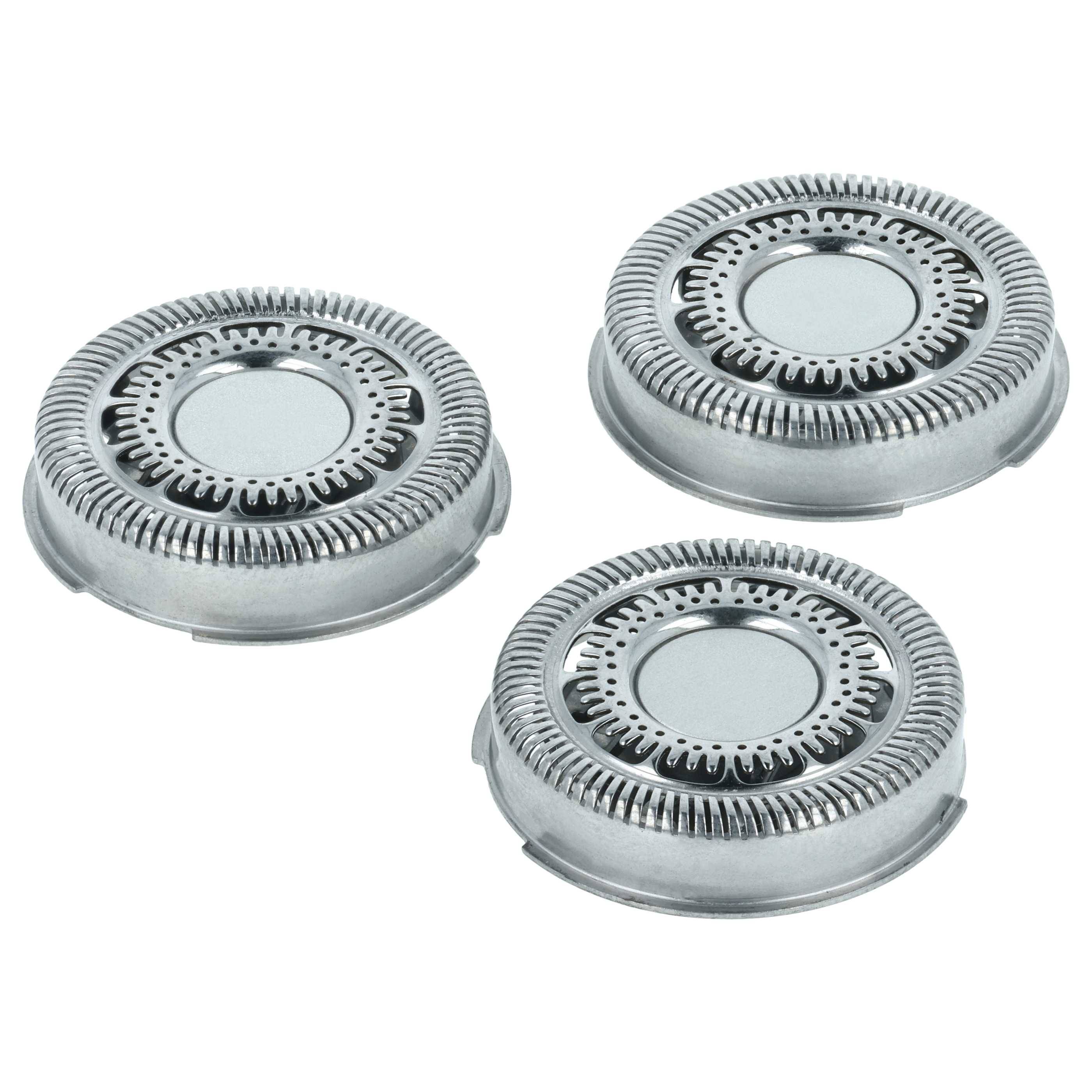 vhbw 3x Ersatz-Scherköpfe kompatibel mit Philips S9000 | S9021, S9031, S9041, S9111, S9112 Elektrorasierer, Silber-0