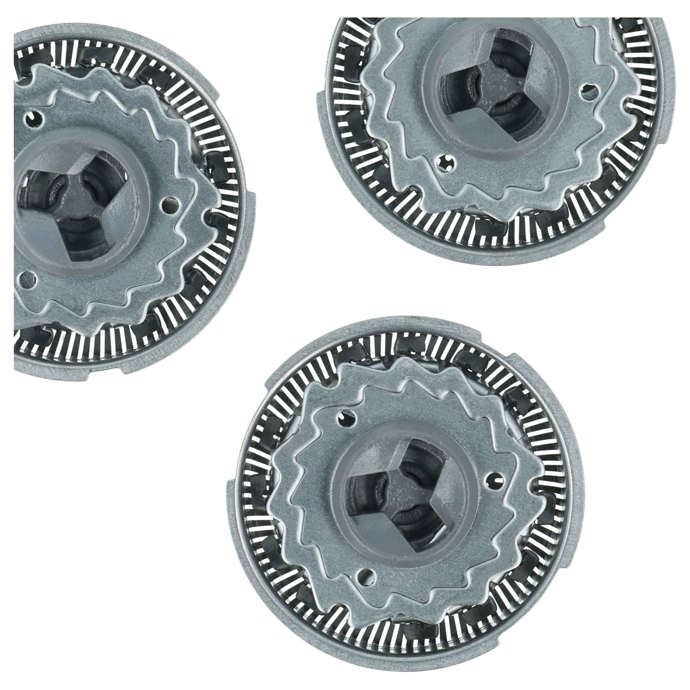vhbw 3x Ersatz-Scherköpfe kompatibel mit Philips S9000 | S9021, S9031, S9041, S9111, S9112 Elektrorasierer, Silber-3