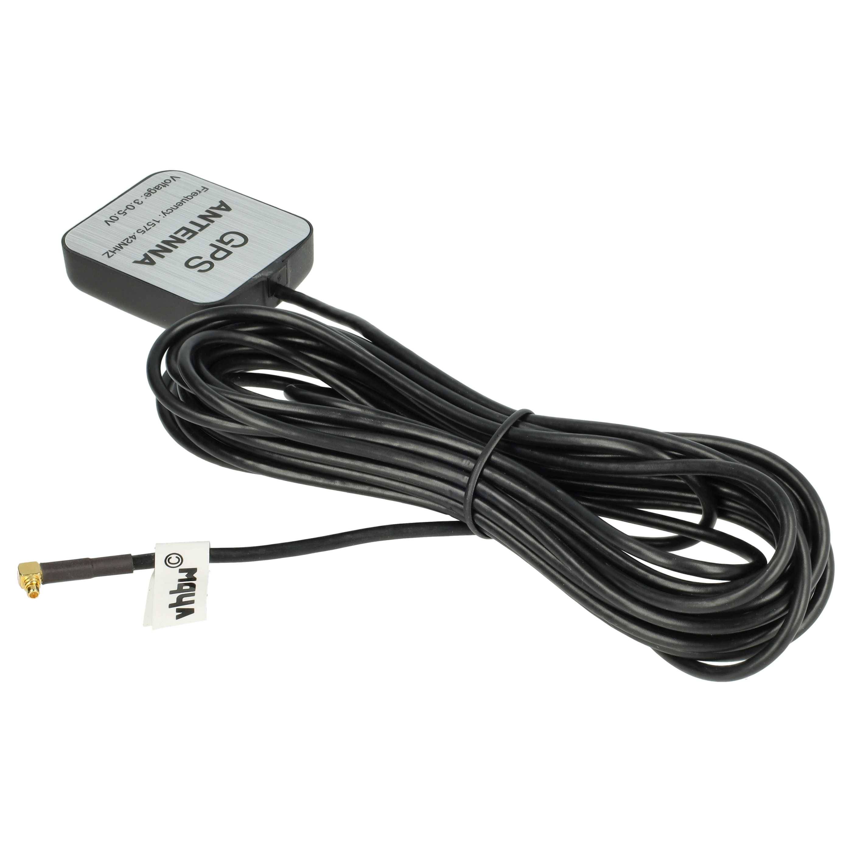 vhbw GPS Antenne kompatibel mit Haicom Multi Mode Foldable Navi mit MMCX-Anschluss - Magnetfuß, 5 m, Schwarz-1