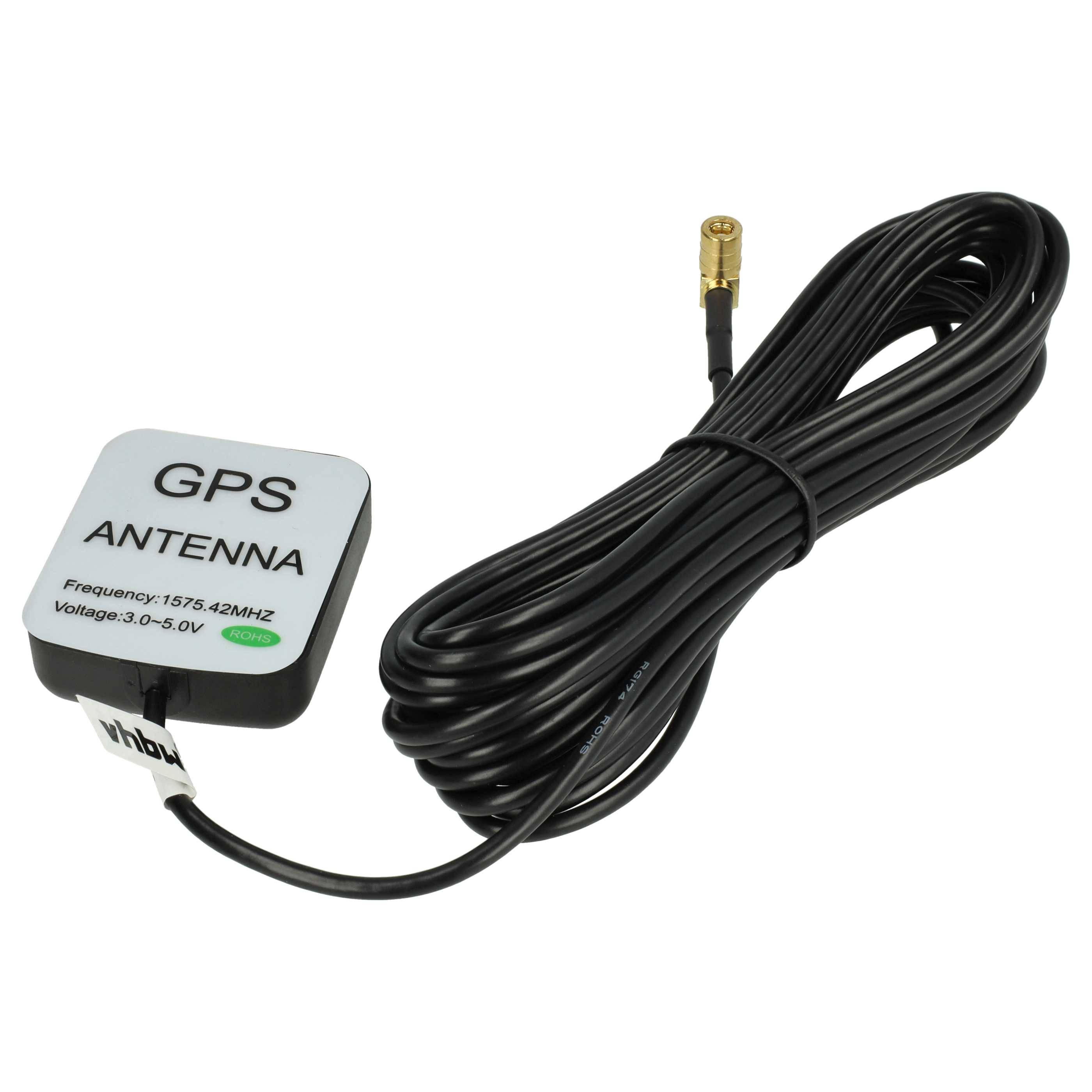 vhbw GPS Antenne kompatibel mit VDO Dayton MS 4200 | Dayton MS 4100 Navi mit SMB-Buchse-Anschluss - Magnetfuß, 5 m
