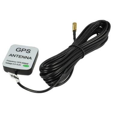 vhbw GPS Antenne kompatibel mit VW RNS2 | RNS4, RNS3, RNS1 Navi mit SMB-Buchse-Anschluss - Magnetfuß, 5 m, Schwarz