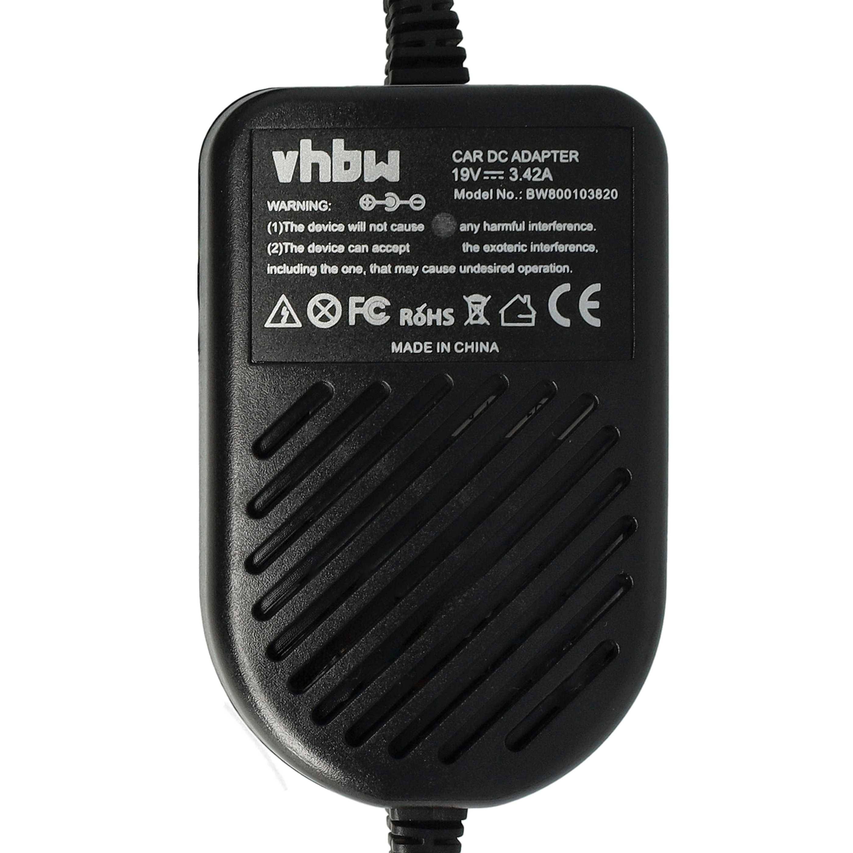 vhbw KFZ-Ladekabel kompatibel mit TOSHIBA Satellite L20-SP119 | L20-SP131 Laptop, Notebook - KFZ-Ladegerät 12V, 65W-4