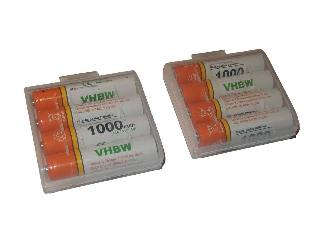 vhbw 8 x AAA, Micro, R3, HR03 Akku 1000mAh kompatibel mit Siemens Gigaset S810, S810A, S810H, S820, S820A, S820H, SX810-0