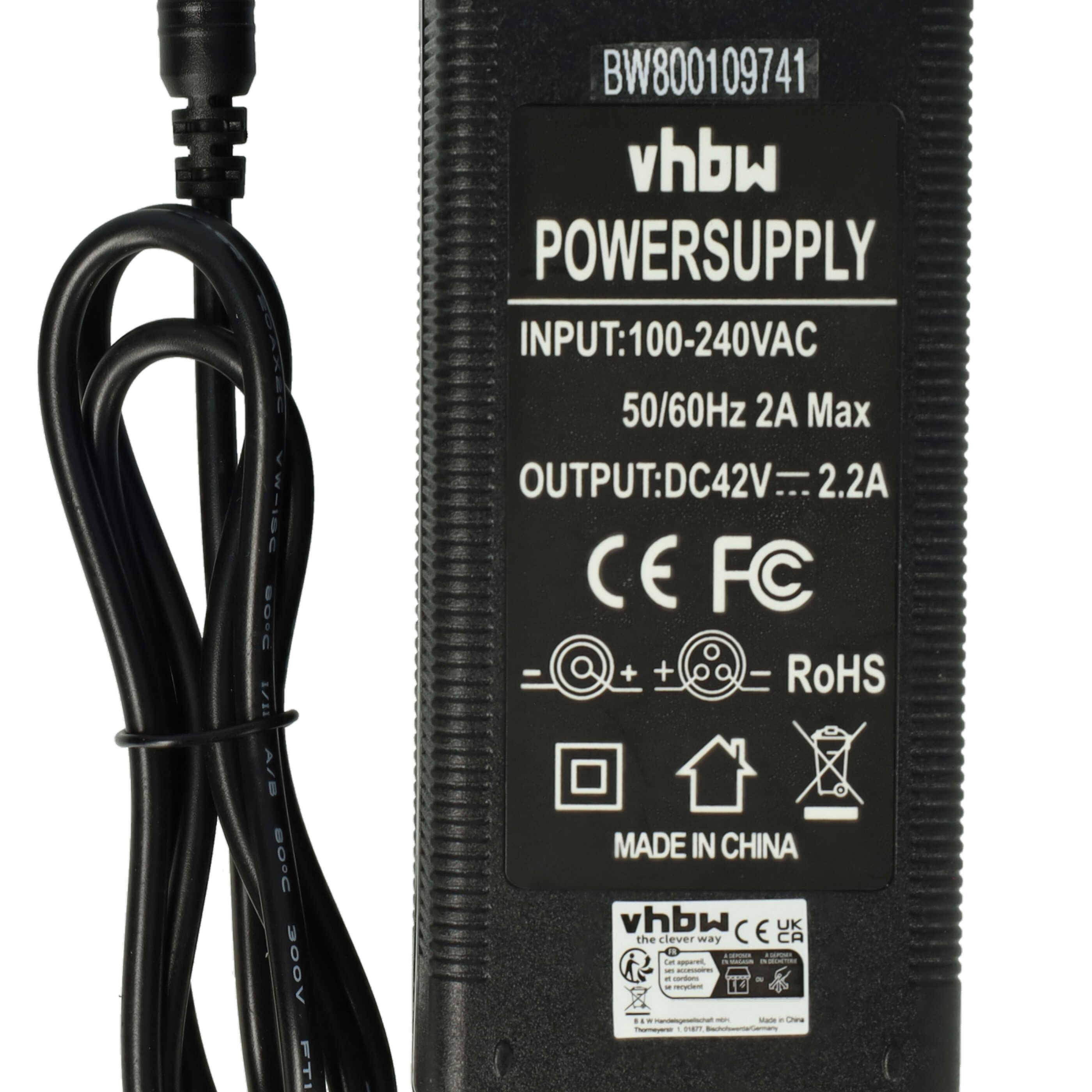 vhbw 220V Netzteil Ladegerät Ladekabel 90W kompatibel mit e-Bike | Pedelec, Elektrofahrrad Akkus mit-4