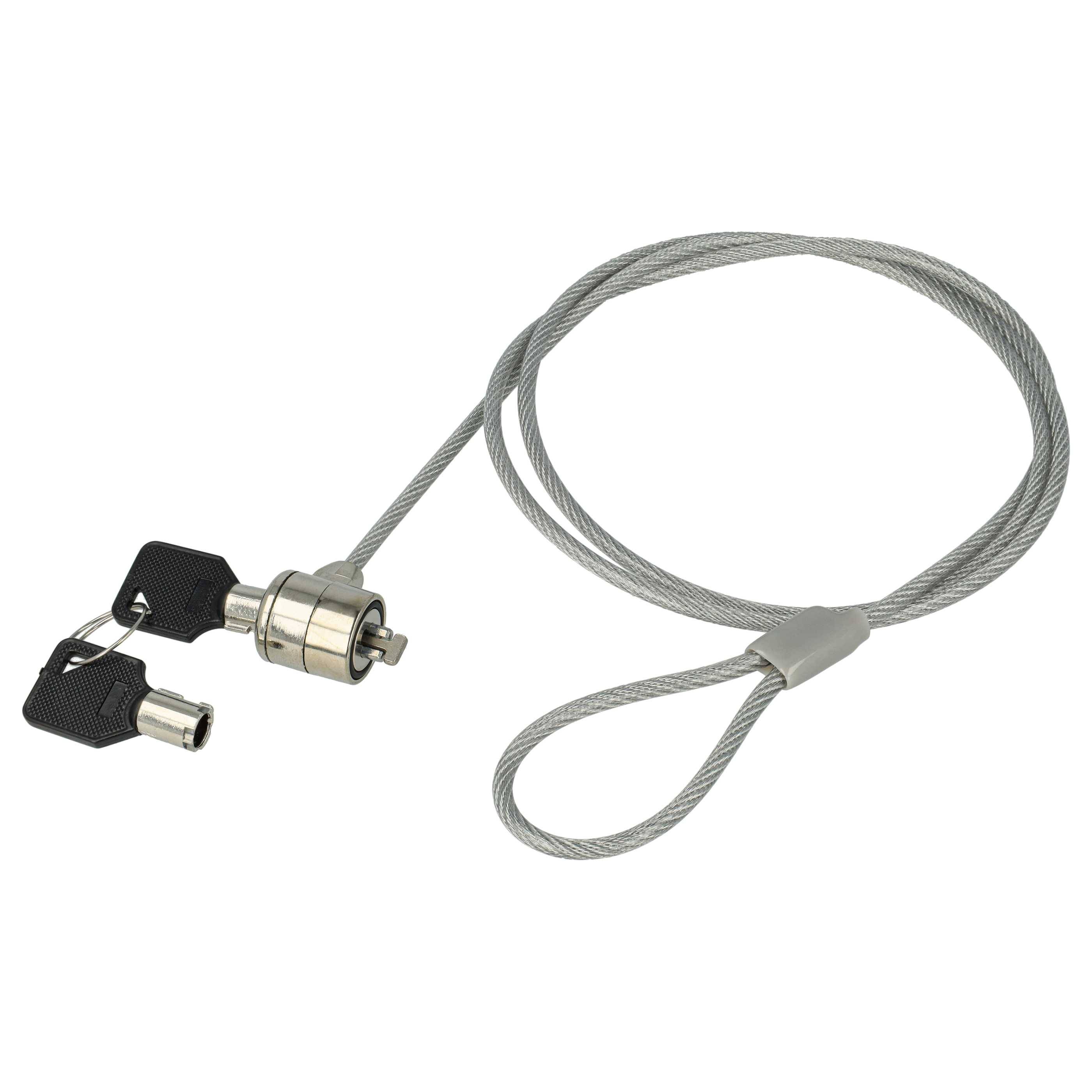 vhbw Kensington Lock für Laptop Notebook - Kabelschloss mit zwei Schlüsseln, 1,2 m-0