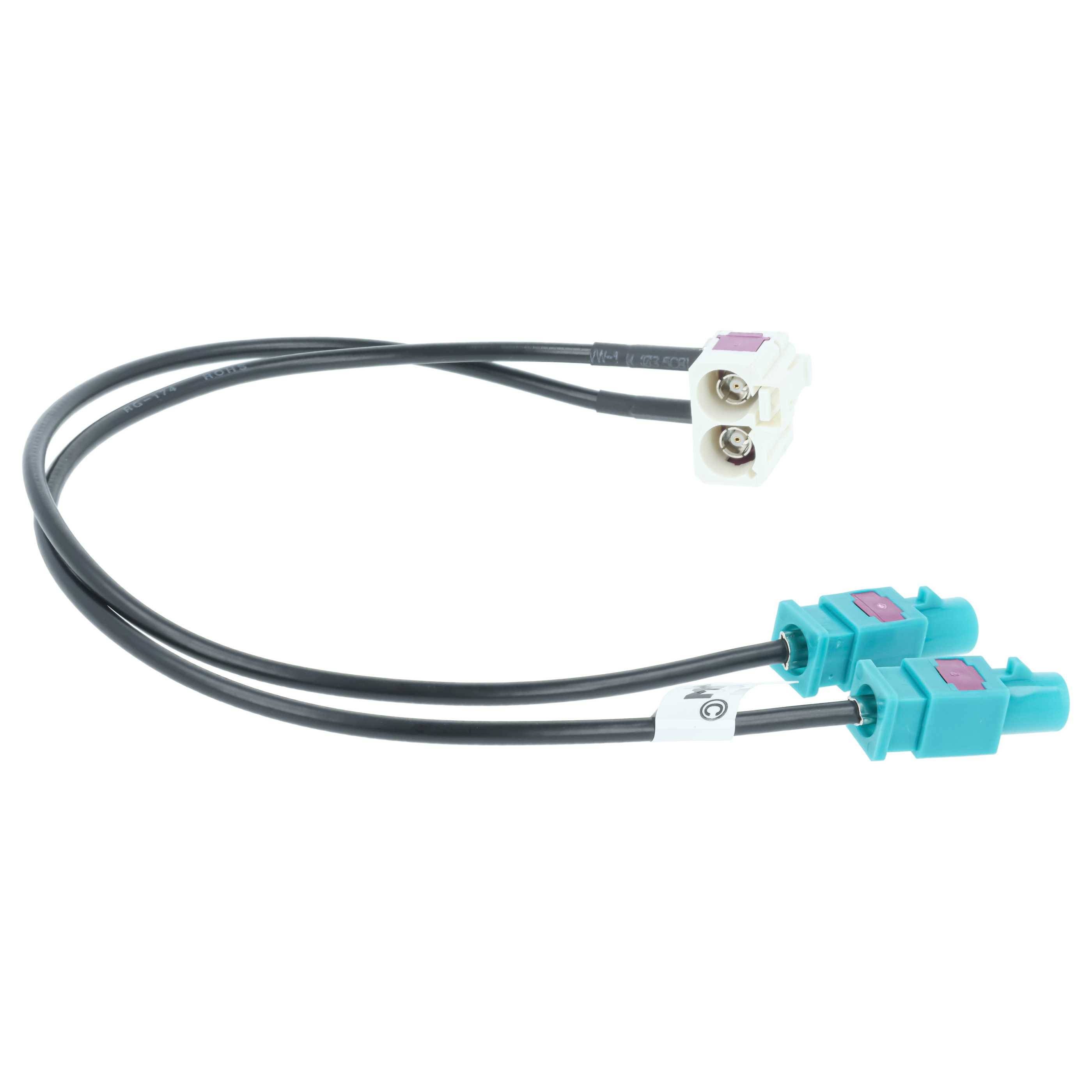 vhbw Antenne Doppel-Fakra (B) Adapter kompatibel mit Audi VW RNS-E | Autoradio - Auto - Adapter-Kabel, 9 cm-1