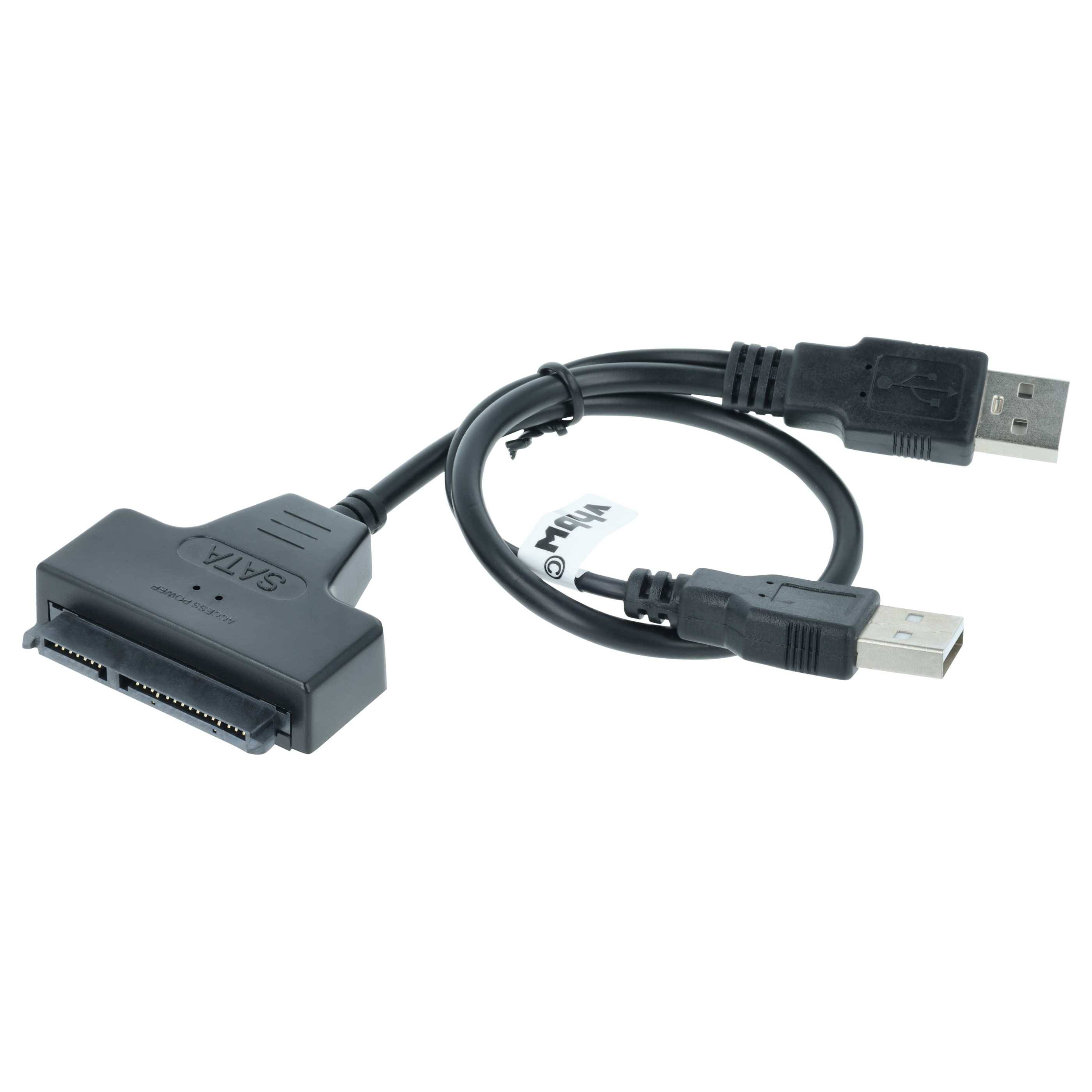 vhbw SATA zu USB Adapter, Anschlusskabel für 2'5" HDD Festplatten - Festplattenkabel, Plug & Play Fähig, Schwarz-0