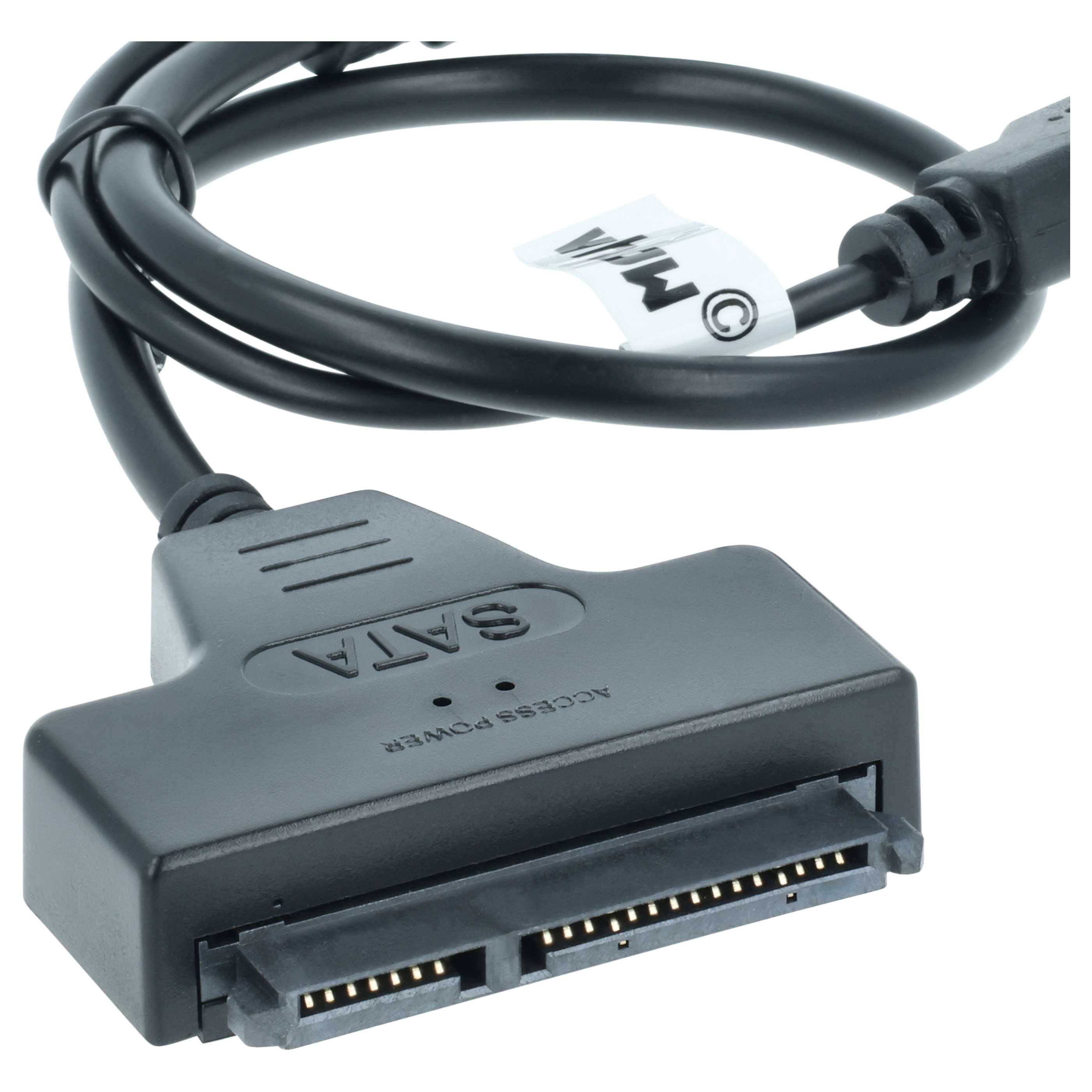 vhbw SATA zu USB Adapter, Anschlusskabel für 2'5" HDD Festplatten - Festplattenkabel, Plug & Play Fähig, Schwarz-3