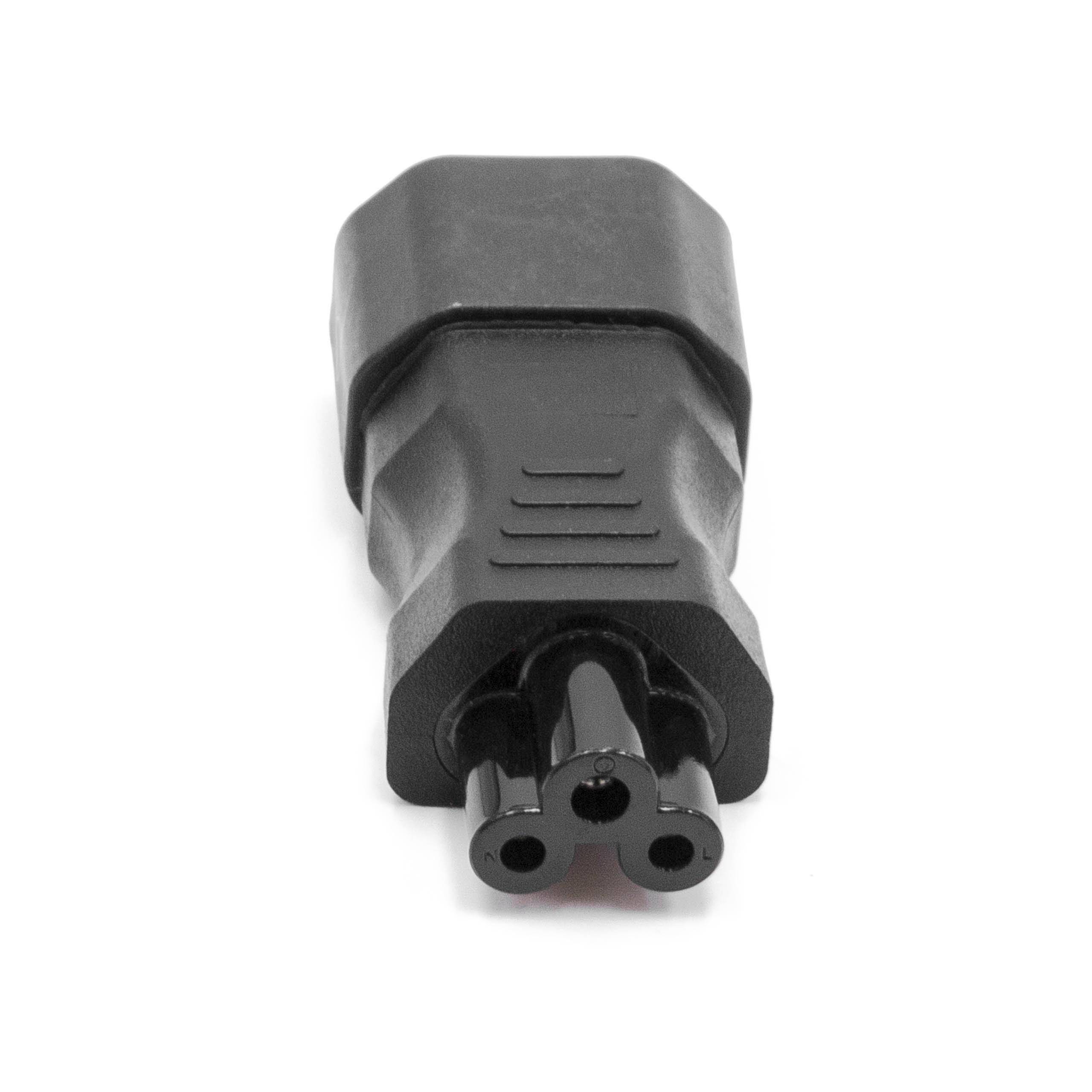 vhbw C14 (männlich) auf C5 (weiblich) Adapter | für diverse Kleingeräte - IEC 320 Netzadapter Schwarz-1