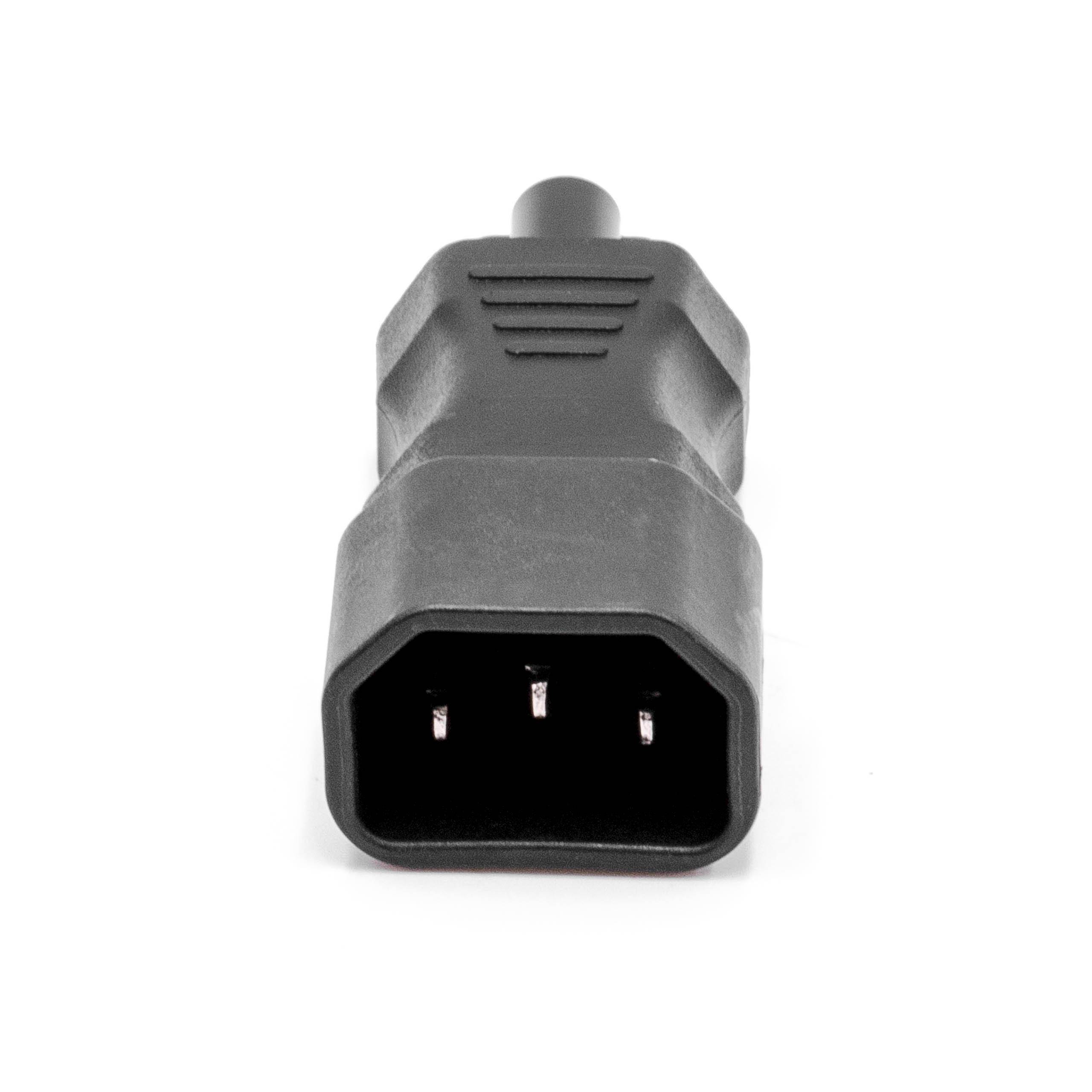 vhbw C14 (männlich) auf C5 (weiblich) Adapter | für diverse Kleingeräte - IEC 320 Netzadapter Schwarz-2
