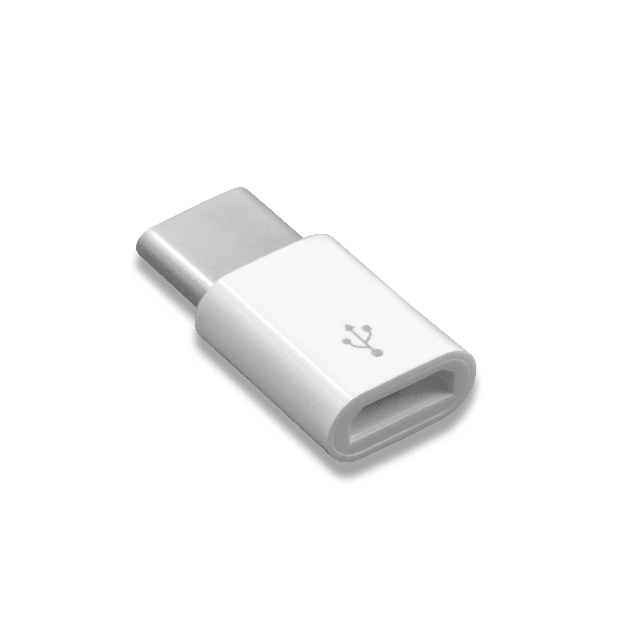 vhbw Adapter OTG für Mobilgerät - Kabeladapter USB Type C (männlich) auf Micro USB (weiblich) Weiß-1