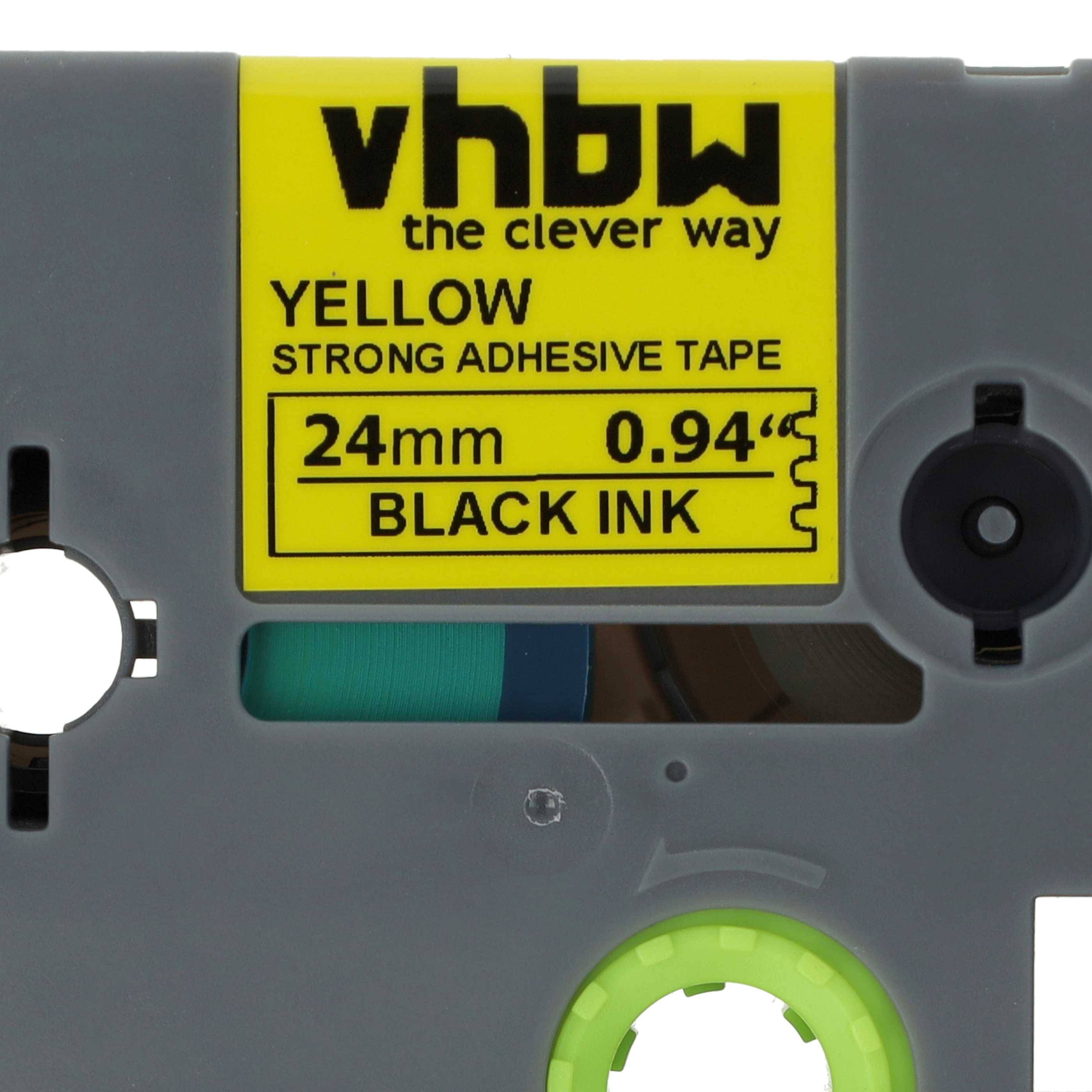 vhbw Schriftband-Kassette kompatibel mit Brother PT 540 | 3600, 520, 530, 350 Etiketten-Drucker 8m x 24mm Schwarz auf-3
