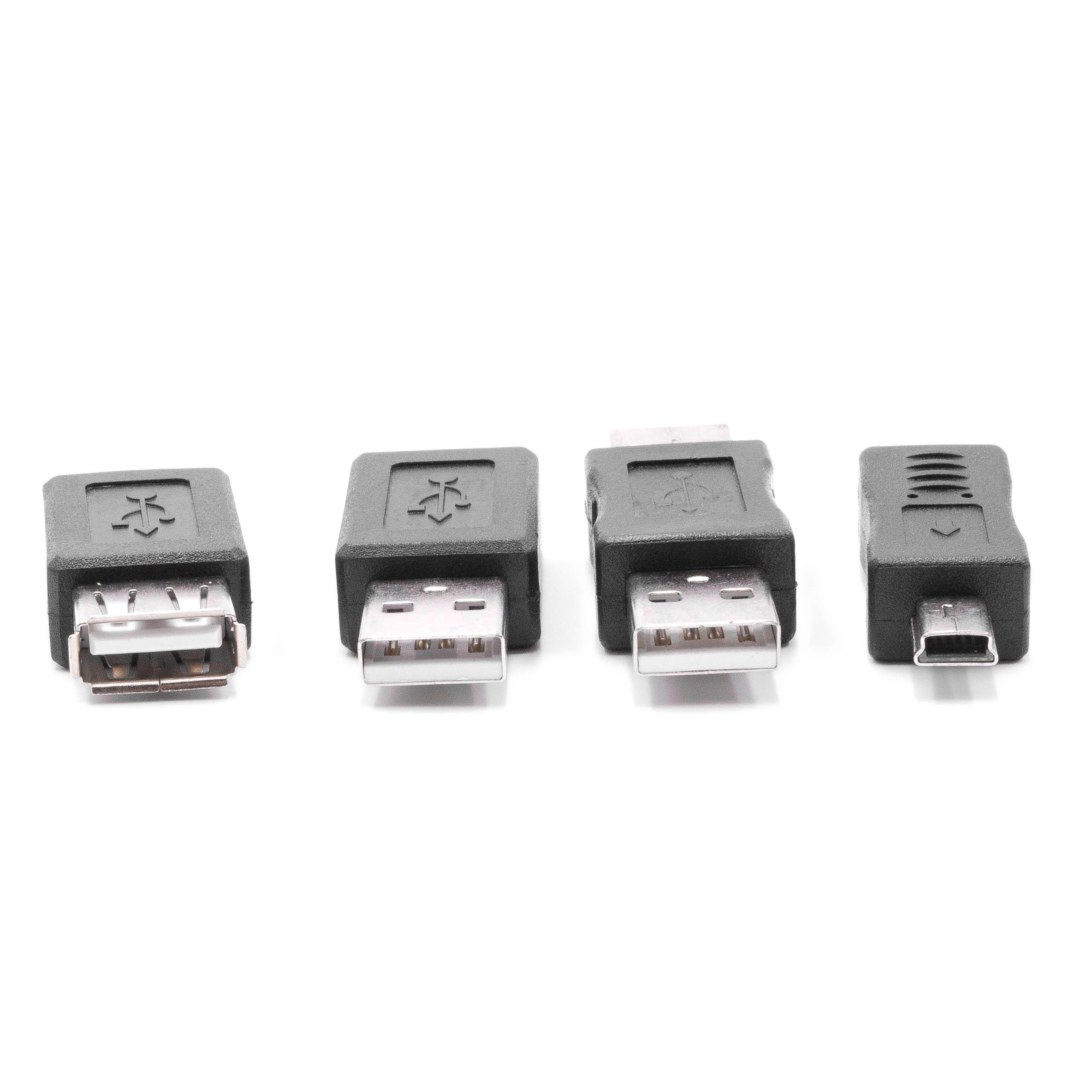 vhbw 12x Adapter OTG für Mobilgerät | USB 2.0 Kabeladapter Set, Schwarz-2