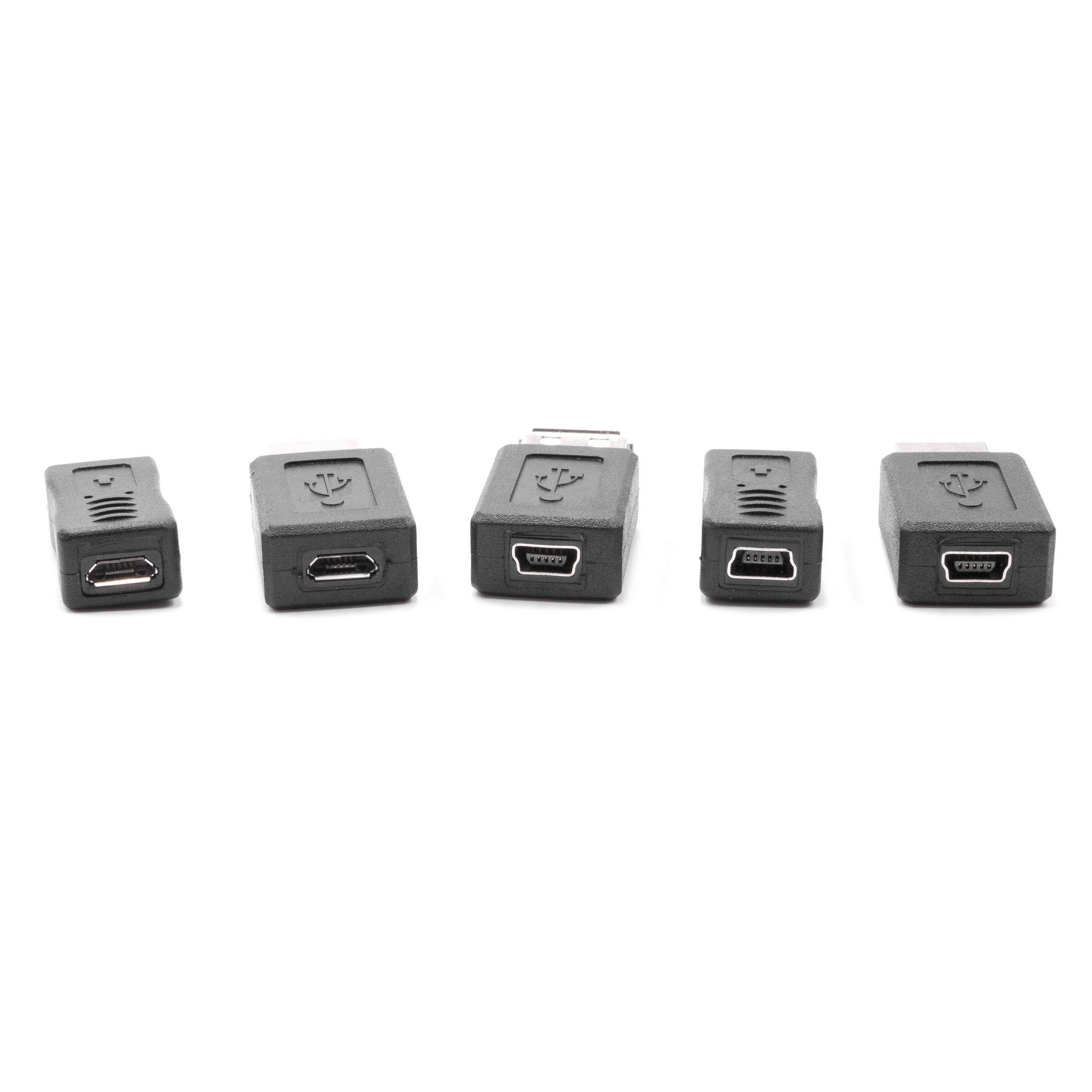 vhbw 12x Adapter OTG für Mobilgerät | USB 2.0 Kabeladapter Set, Schwarz-4