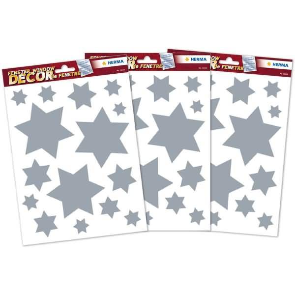 Fensterbilder Sterne Silber VE=3 Packungen-0