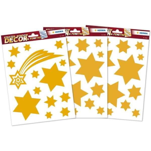 Fensterbilder Sterne Gold VE=3 Blatt