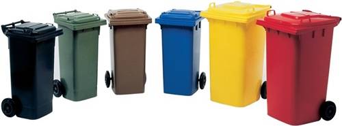 Müllgroßbehälter 120l HDPE rot fahrbar,n.EN 840 SULO-0