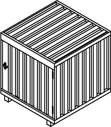 Symbolbild für Gasflaschencontainer B1420xT1490xH1470mm verzinkt,montiert,m.Bodenrahmen