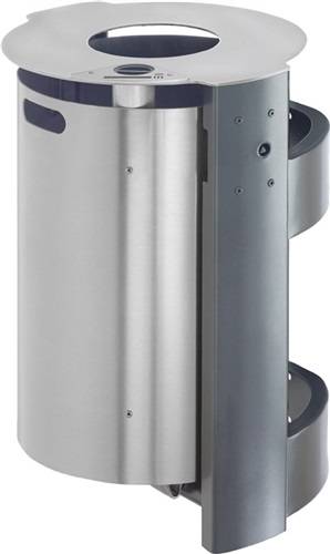 Abfallbehälter H600xB415xT415mm 40l Alu/verzinkt z.Wandbef.
