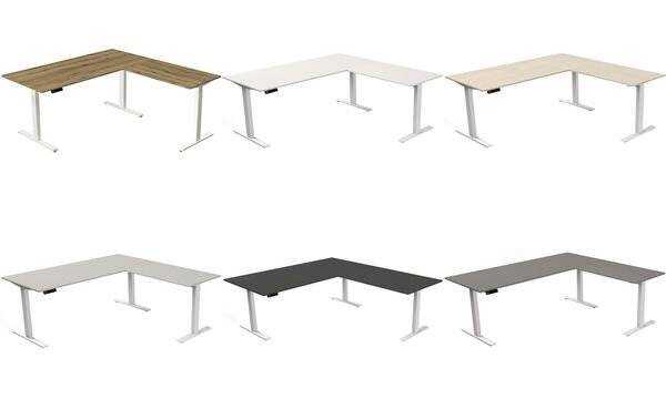 Sitz-/Stehtisch Move 3 elektr. höhenverstellbar BxT 180x180cm + Anbautisch anthrazit-2