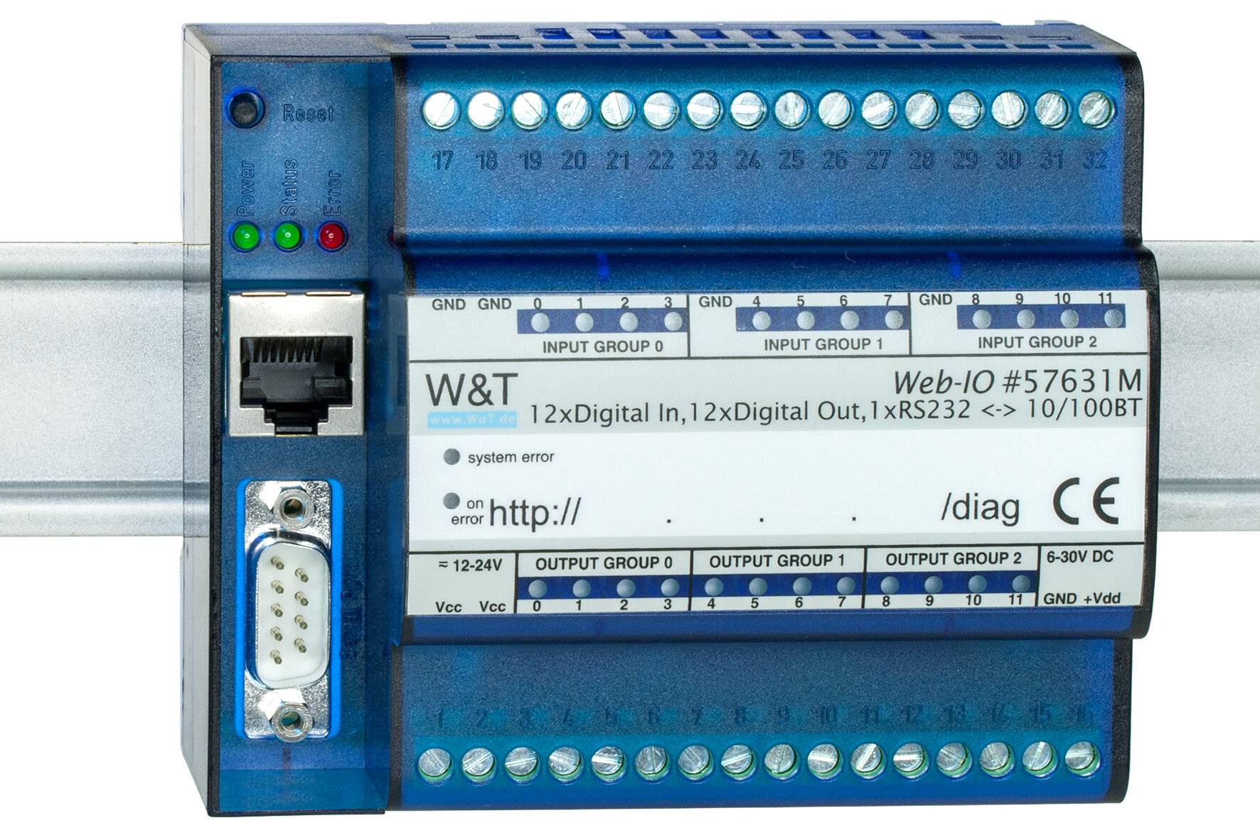 Web-IO 12x Digital Input/Output mit RS-232-Com-Server-Funktionalität-0