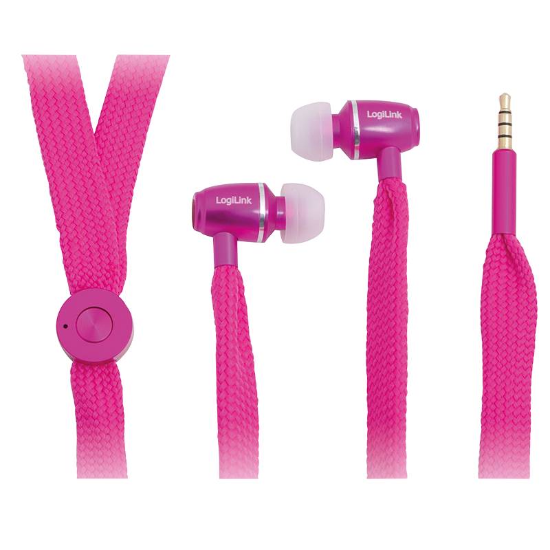LogiLink Stereo In-Ear Headset, pink-3