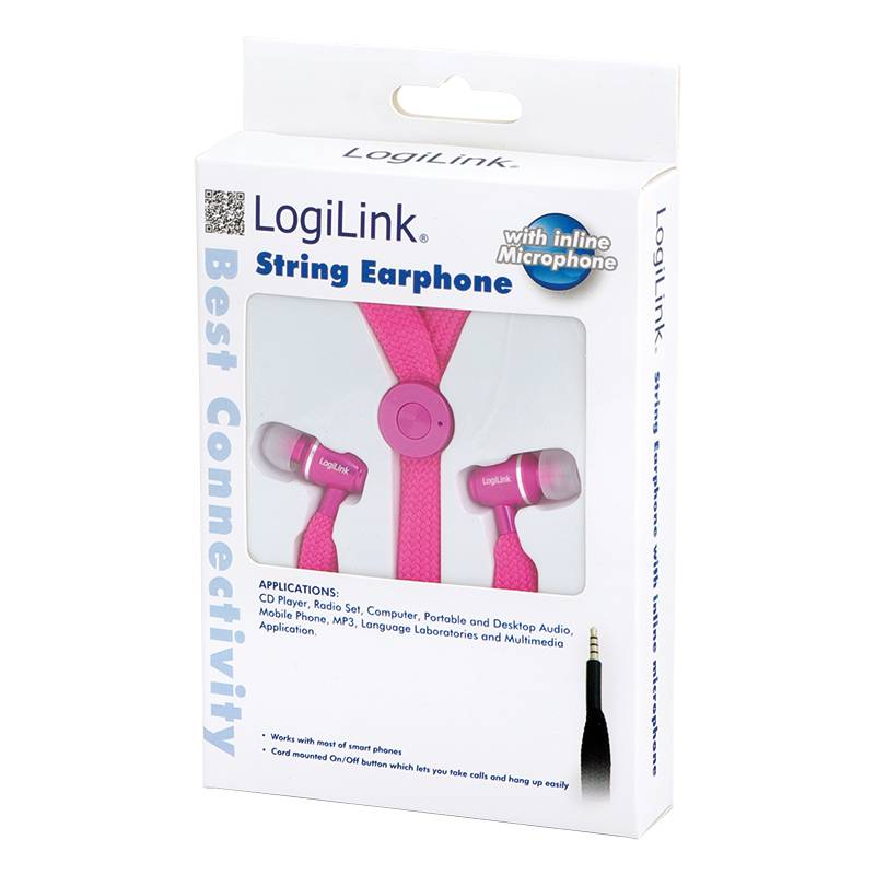 LogiLink Stereo In-Ear Headset, pink-1