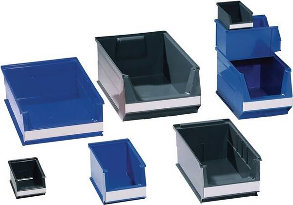 Sichtlagerkasten L350/300xB210xH200mm PE blau LOCKWEILER