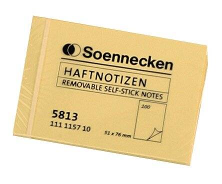 Haftnotiz 75x50mm 100Blatt gelb - Artikel: 111115710-0