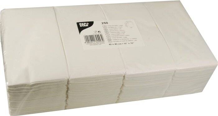 PAPSTAR Serviette 82553 40x40cm 1/8 Falz 2lagig weiß 250 St./Pack.-3
