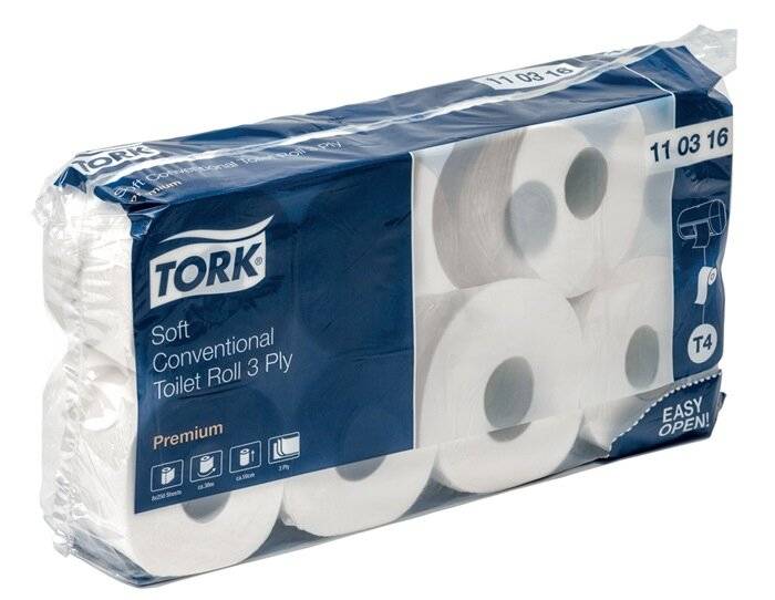 Tork Toilettenpapier Premium 110316 3lagig weiß 8 Rl./Pack.-0
