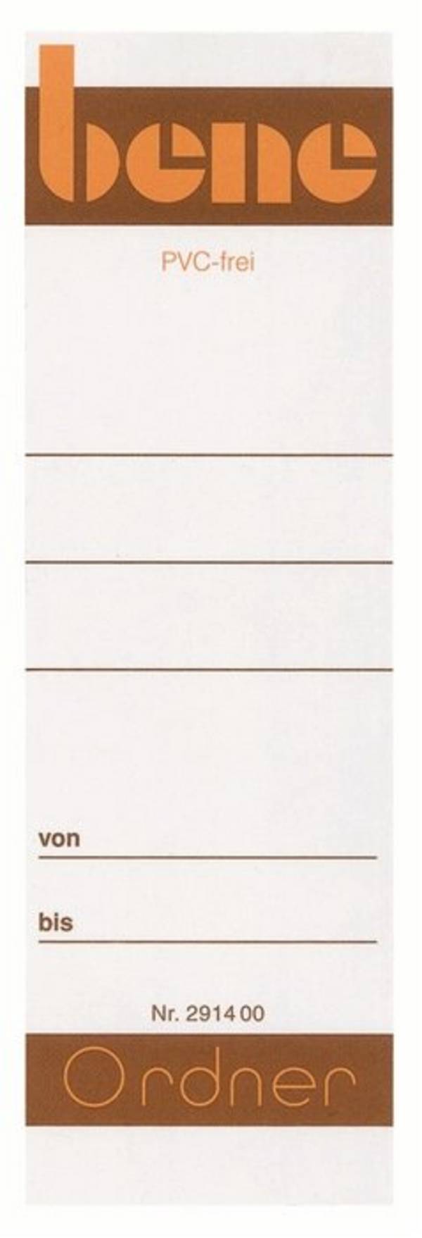 Bene Ordnerrückenschild 291460 breit/kurz Papier ws 10 St./Pack.
