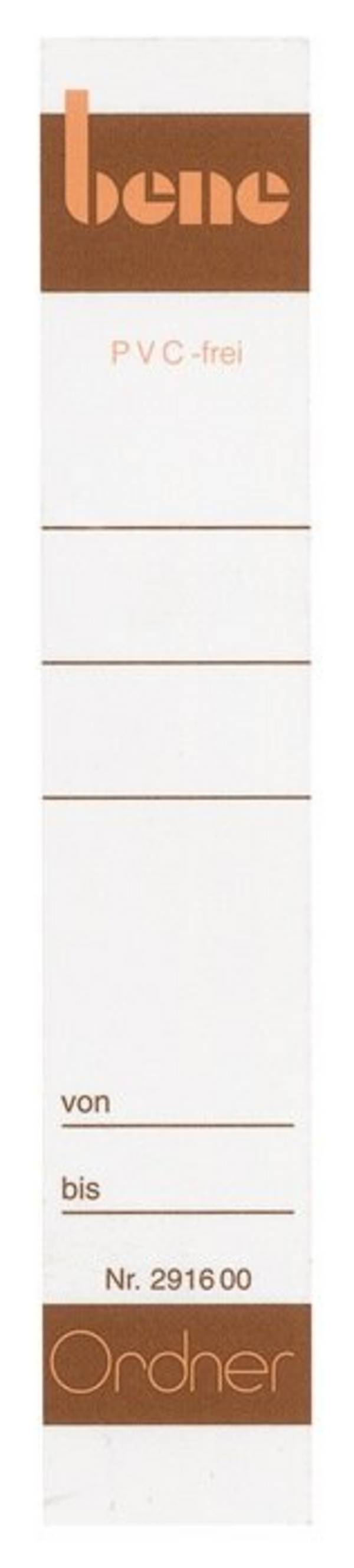 Bene Ordnerrückenschild 291660 schmal/kurz Papier ws 10 St./Pack.