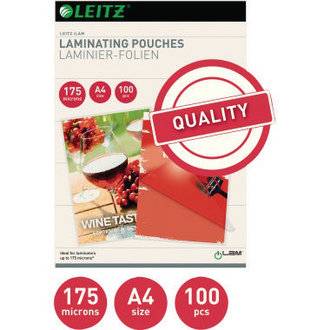 LEITZ Laminierfolientasche, DIN A4, glänzend, 350 mic (80169330)-1