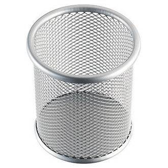 helit Stifteköcher Mesh H2518100 9x10cm rund 1Fach Metall silber-1