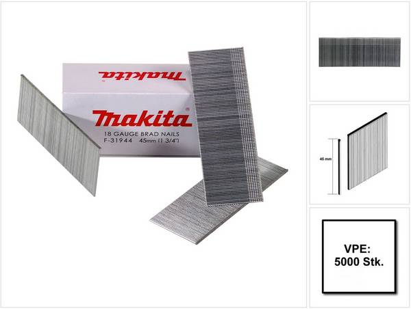 Makita Stauchkopfnagel Brads 45mm 5000 Stück galvanisiert ( F-31944 ) für Makita Nagler DBN500/AF505/AF506