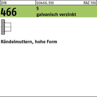 Rändelmutter DIN 466 hohe FormM4 5 galv.verz. 100 Stück-0