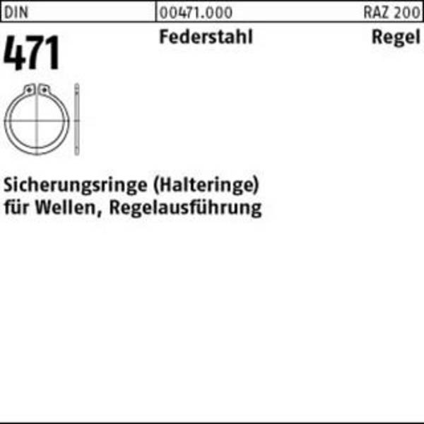 Sicherungsring DIN 471 147x 4 Federstahl Regelausf. 1 Stück