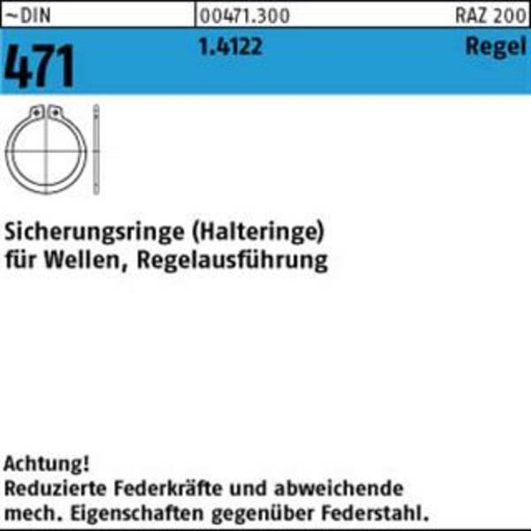 Sicherungsring DIN 471 52x 2 1.4122 Regelausf. 1 Stück