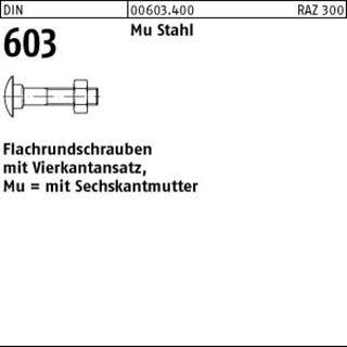 Flachrundschraube DIN 603 Vierkantansatz/6-ktmutter M10x100 Mu Stahl 4.6 100St.-0