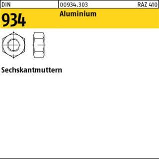 Sechskantmutter DIN 934 M6 Aluminium 100 Stück-0