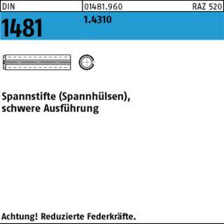 Spannstift DIN 1481 10x 20 1.4310 schwere Ausführung 50 Stück-0